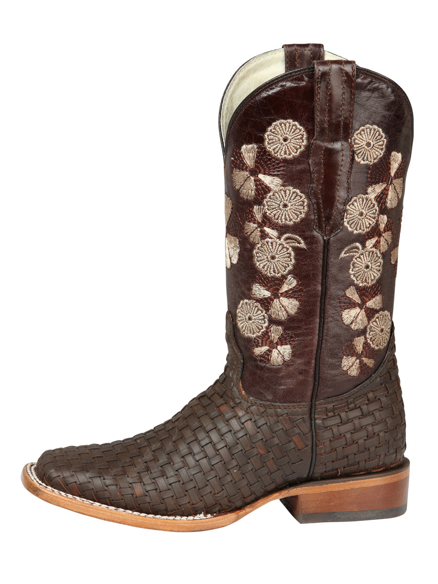 Bota Vaquera de Mujer El General Rodeo en Piel Crazy Color Café 44855