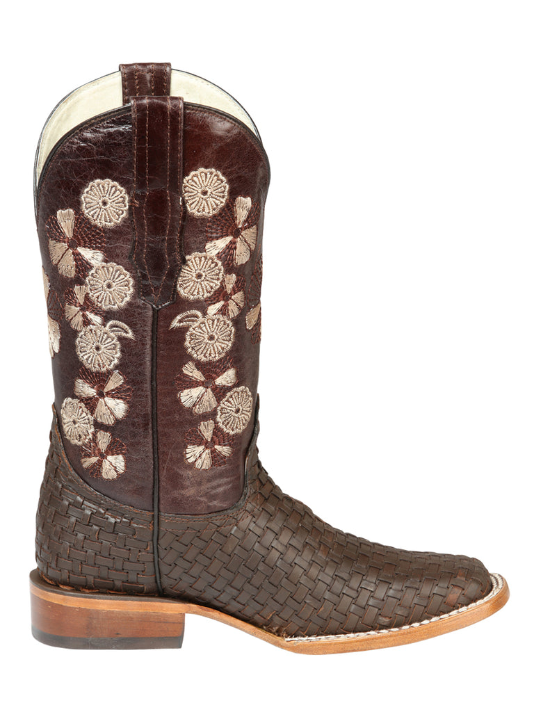 Bota Vaquera de Mujer El General Rodeo en Piel Crazy Color Café 44855