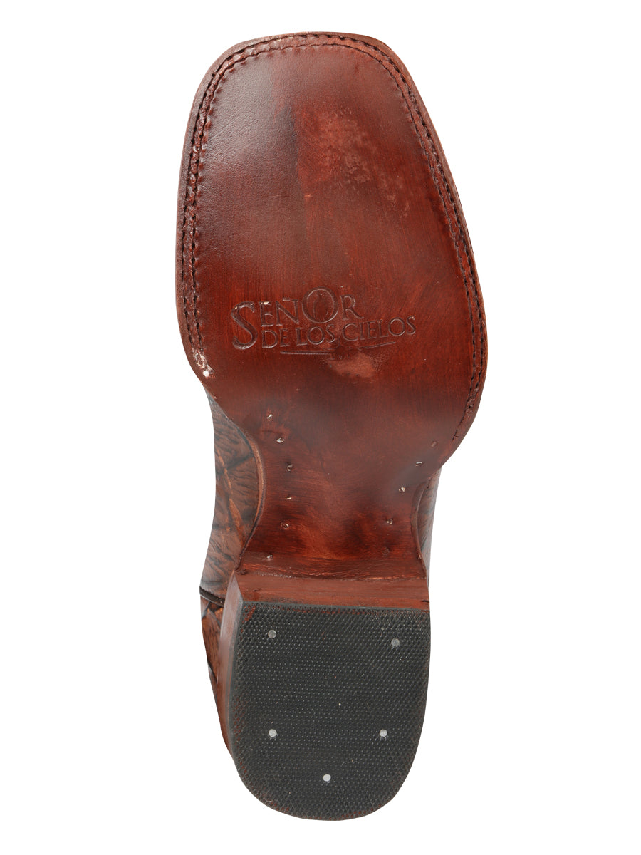 Bota Vaquera de Hombre El Señor de los Cielos Rodeo en Piel Color Café 44931