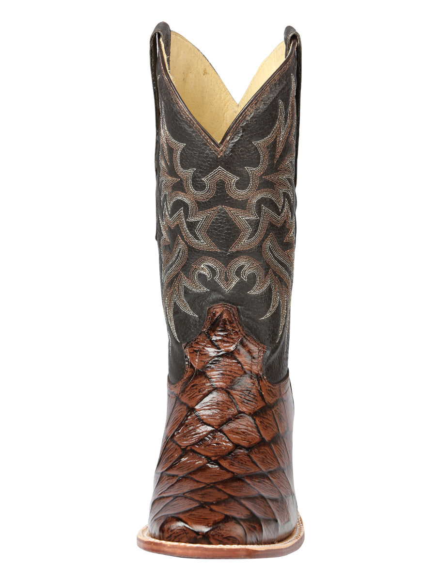 Bota Vaquera de Hombre El Señor de los Cielos Rodeo en Piel Color Café 44931