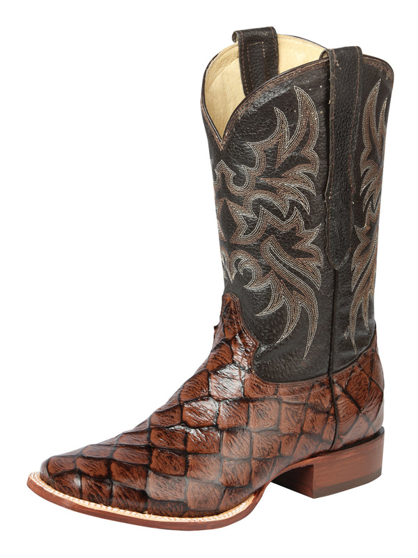 Bota Vaquera de Hombre El Señor de los Cielos Rodeo en Piel Color Café 44931