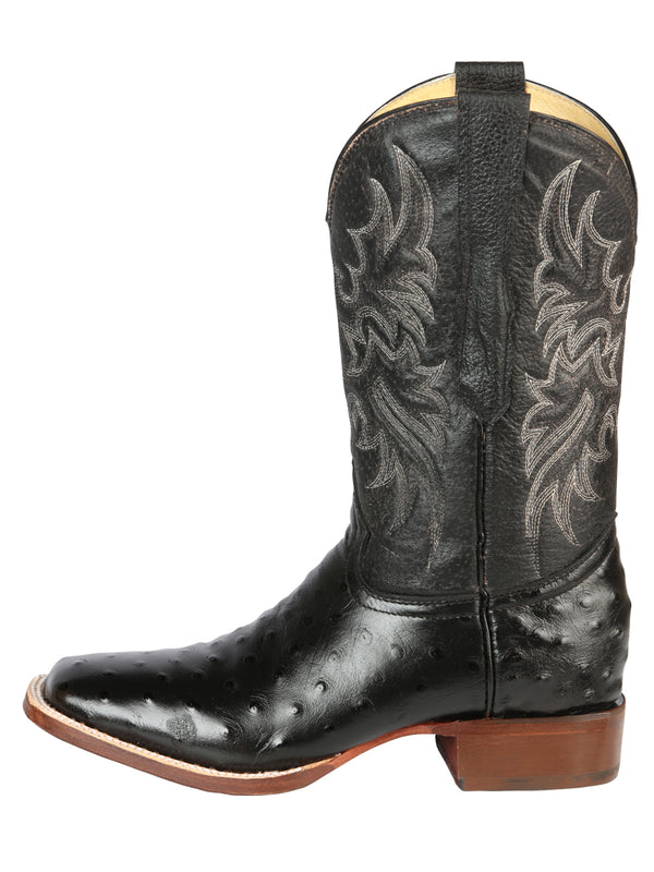 el General Rodeo - Printed Ostric Piel Botas - Negro 44935