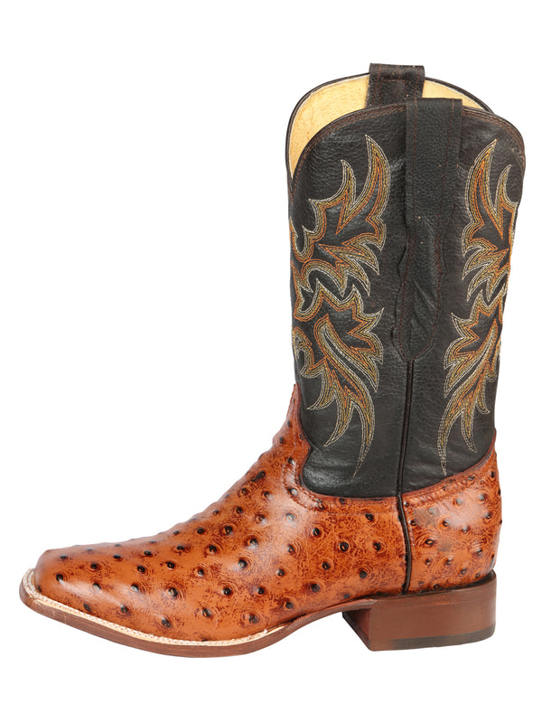 el General Rodeo - Printed Ostric Piel Botas - Cogñac 44936