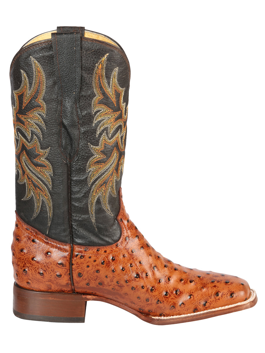 Bota Vaquera de Hombre El Señor de los Cielos Rodeo en Piel Color Cognac 44936