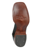Bota Vaquera Rodeo Hombre El Señor de los Cielos Piel Bovino Grabado Cocodrilo Negro - Modelo 44938