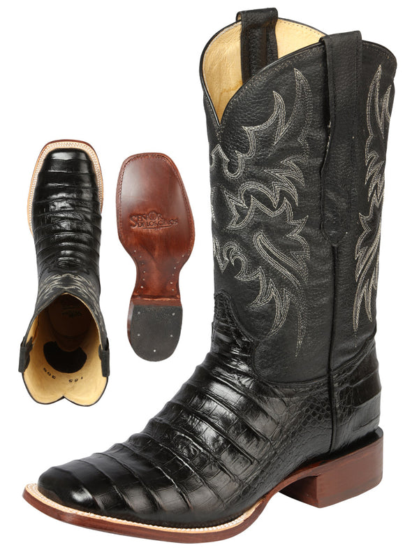 el General Rodeo - Printed Alligator Piel Botas - Negro 44938