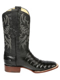 Bota Vaquera Rodeo Hombre El Señor de los Cielos Piel Bovino Grabado Cocodrilo Negro - Modelo 44938