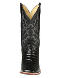 Bota Vaquera Rodeo Hombre El Señor de los Cielos Piel Bovino Grabado Cocodrilo Negro - Modelo 44938