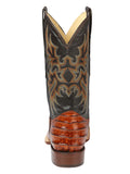 Bota Vaquera Rodeo Hombre El Señor de los Cielos Piel Bovino Grabado Cocodrilo Cognac - Modelo 44939