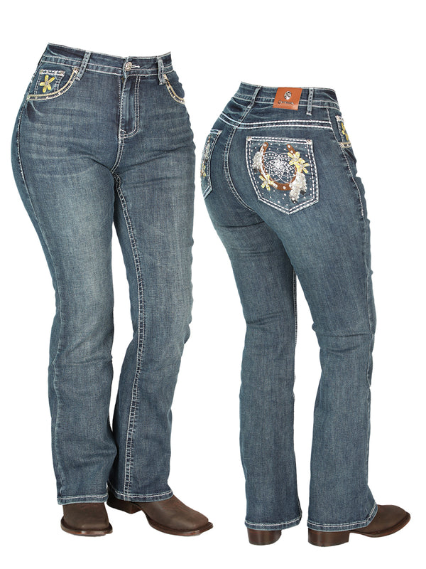 Dama Oscuro - Azul Centenario Pantalón de Mezclilla 44959