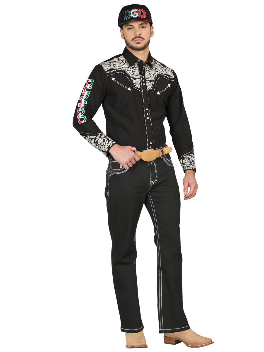 Pantalón de Mezclilla de Hombre Centenario Bootcut en Mezclilla Color Negro 44964
