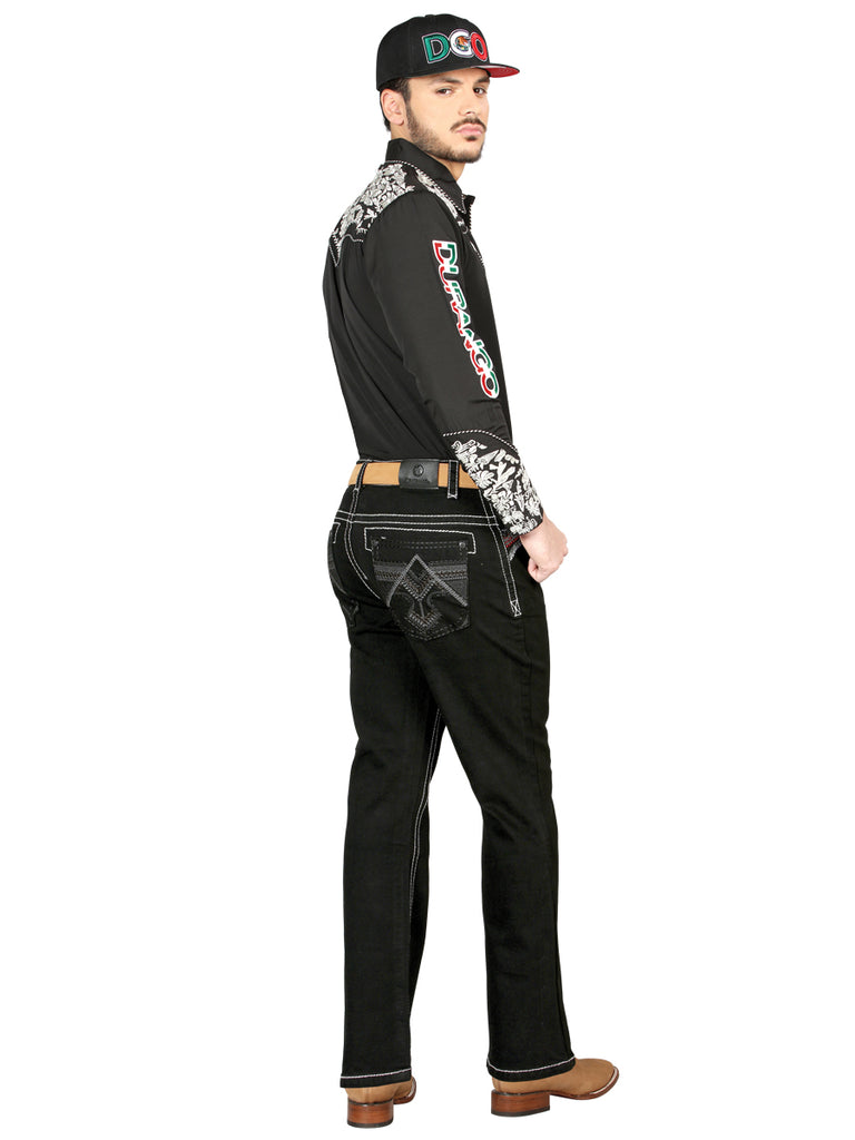 Pantalón de Mezclilla de Hombre Centenario Bootcut en Mezclilla Color Negro 44964