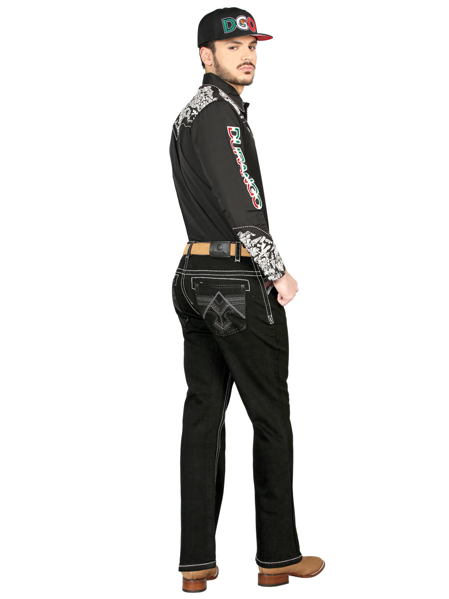 Pantalón de Mezclilla de Hombre Centenario Bootcut en Mezclilla Color Negro 44964