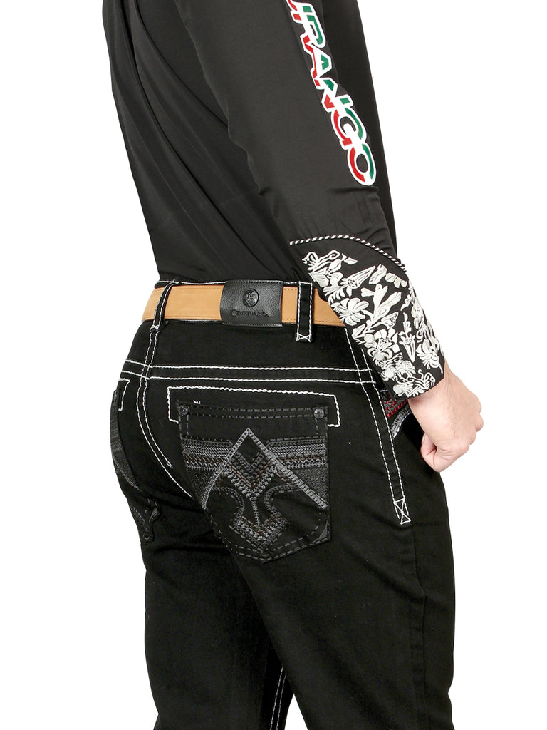 Pantalón de Mezclilla de Hombre Centenario Bootcut en Mezclilla Color Negro 44964