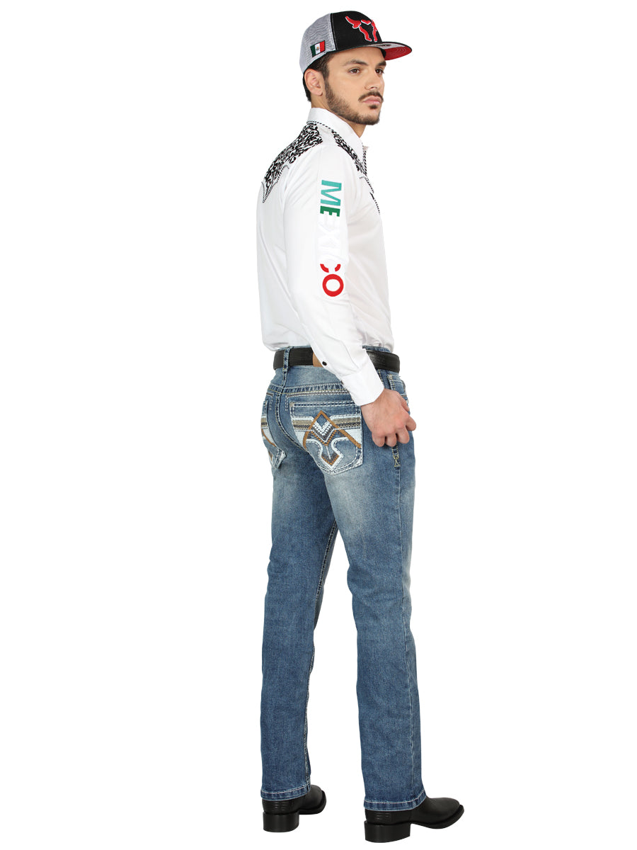 Pantalón de Mezclilla de Hombre Centenario Bootcut en Mezclilla Color Azul 44965