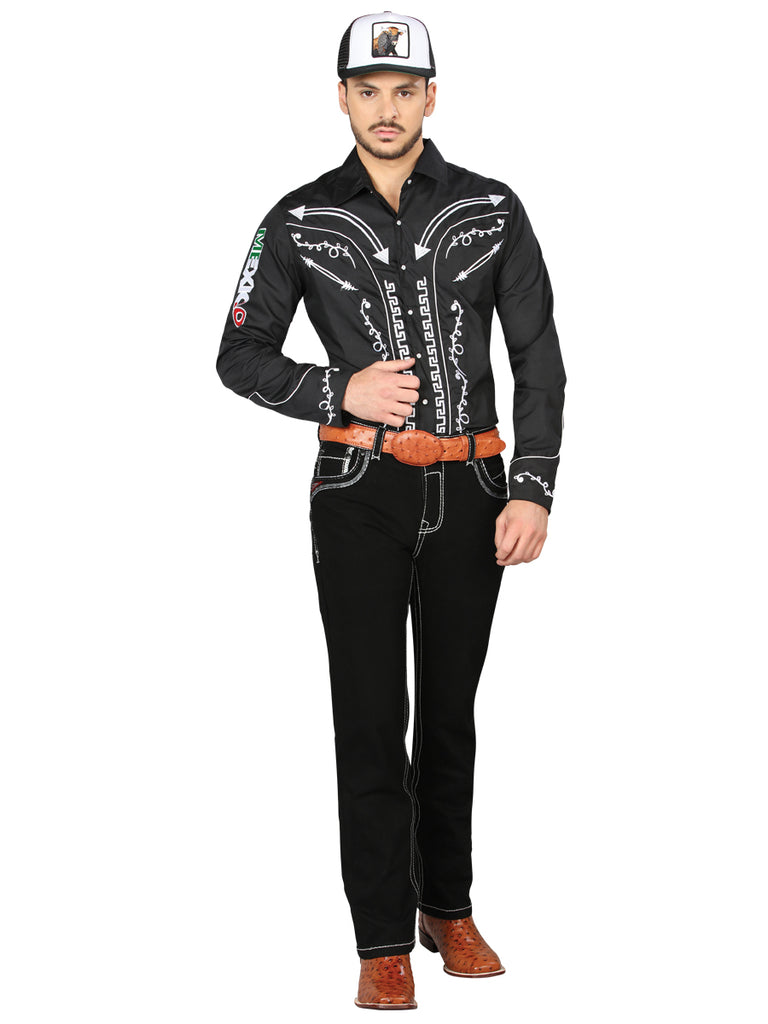 Pantalón de Mezclilla de Hombre Centenario Bootcut en Mezclilla Color Negro 44966