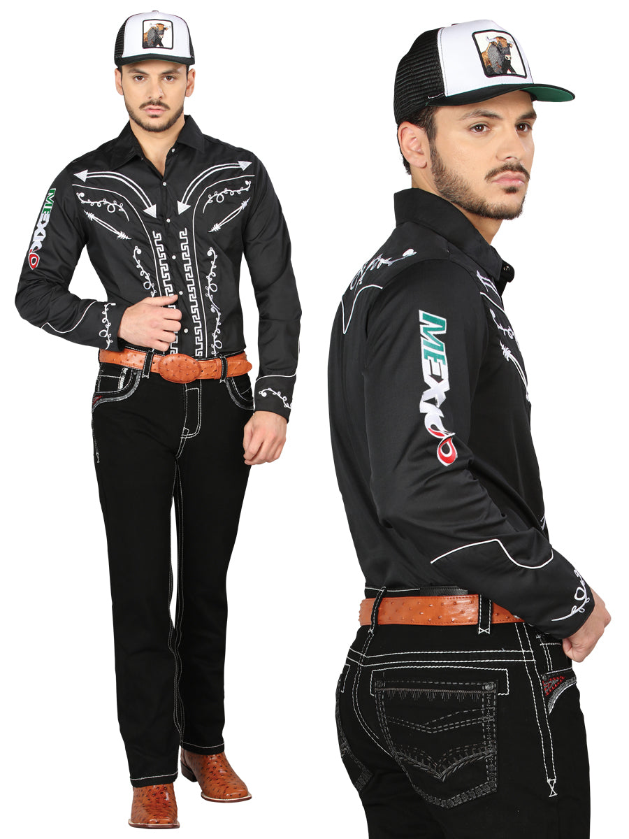 Pantalón de Mezclilla de Hombre Centenario Bootcut en Mezclilla Color Negro 44966