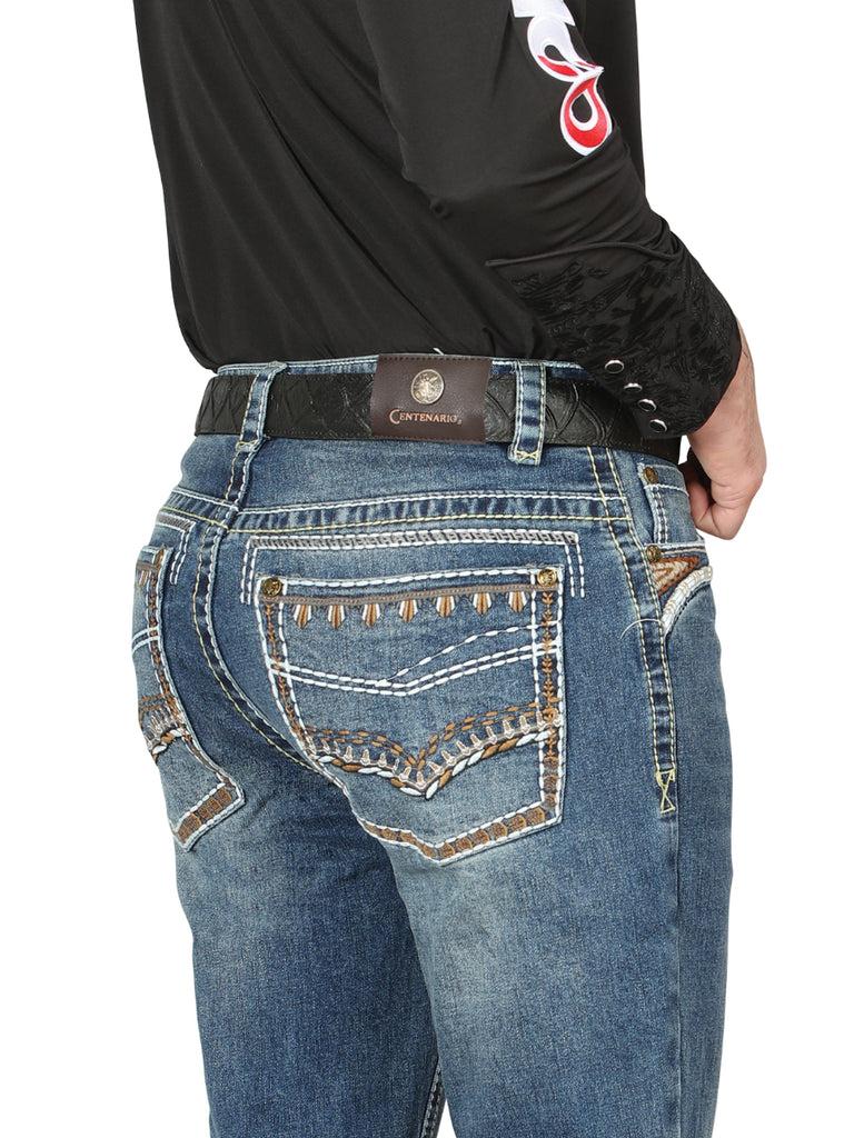 Pantalón de Mezclilla de Hombre Centenario Bootcut en Mezclilla Color Azul 44967