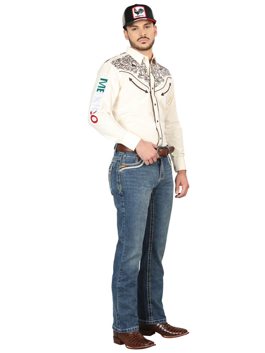 Pantalón de Mezclilla de Hombre Centenario Bootcut en Mezclilla Color Azul 44969