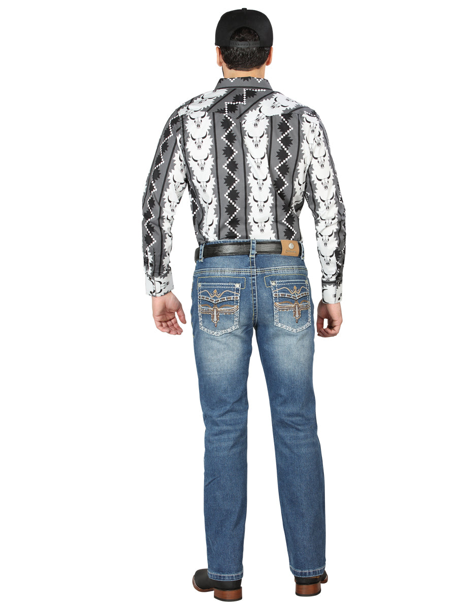 Pantalón de Mezclilla de Hombre Centenario Bootcut en Mezclilla Color Azul 44971