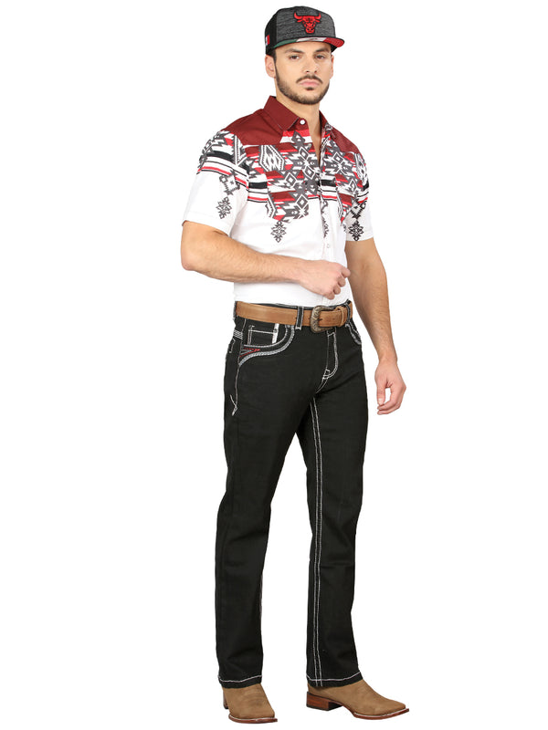 Pantalón de Mezclilla de Hombre Centenario Bootcut en Mezclilla Color Negro 44972