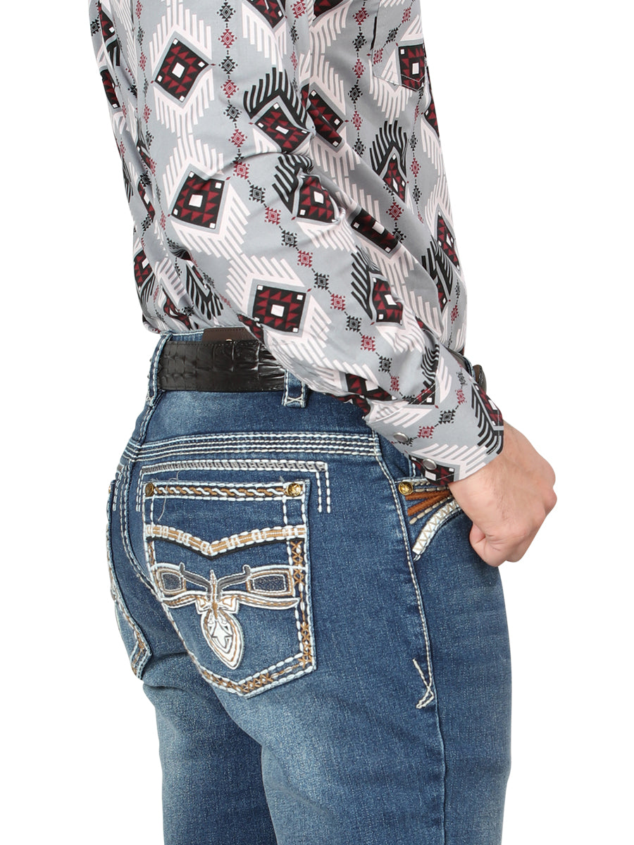 Pantalón de Mezclilla de Hombre Centenario Bootcut en Mezclilla Color Azul 44974