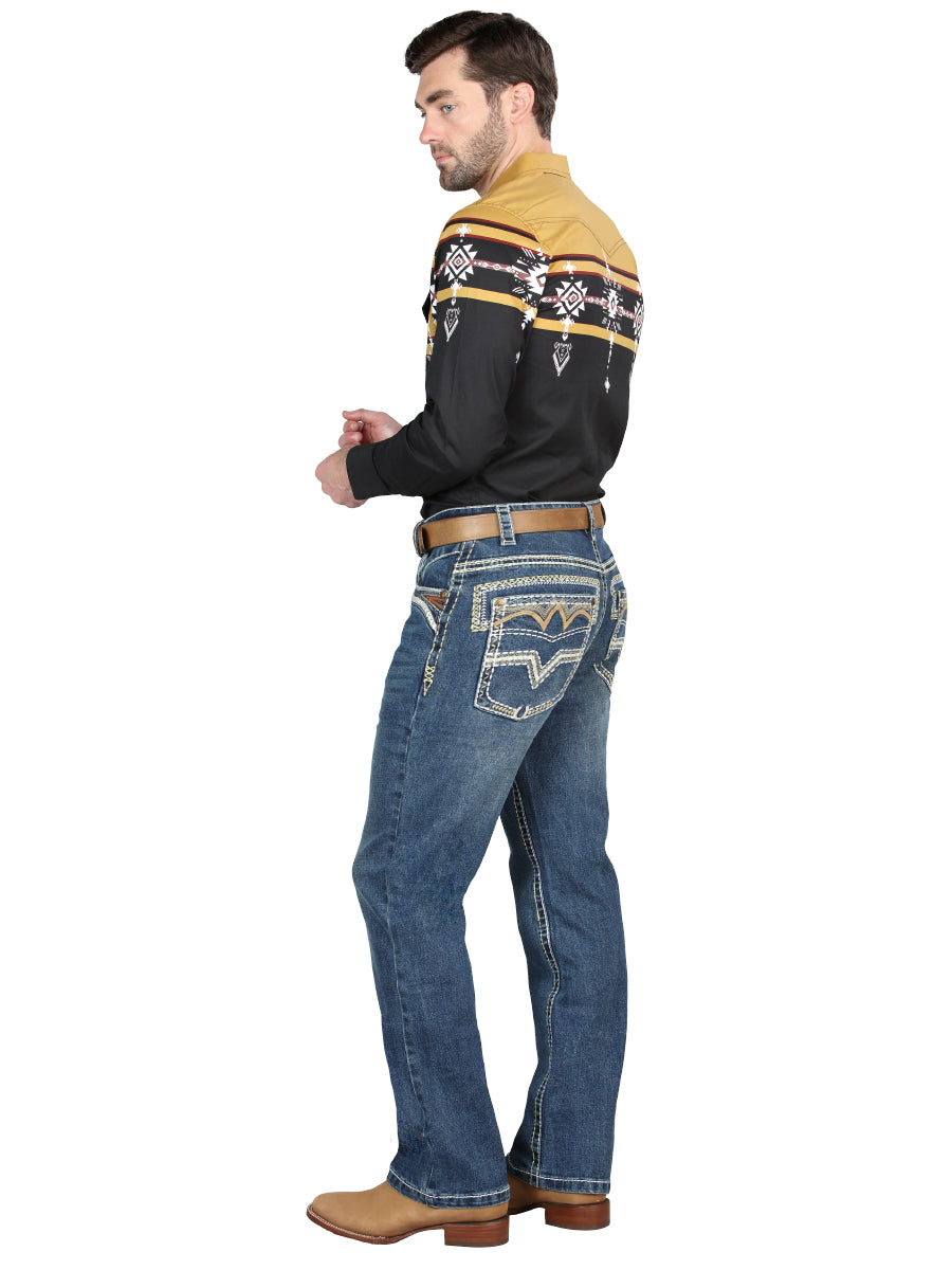 Pantalón de Mezclilla de Hombre Centenario en Mezclilla Color Azul 45023