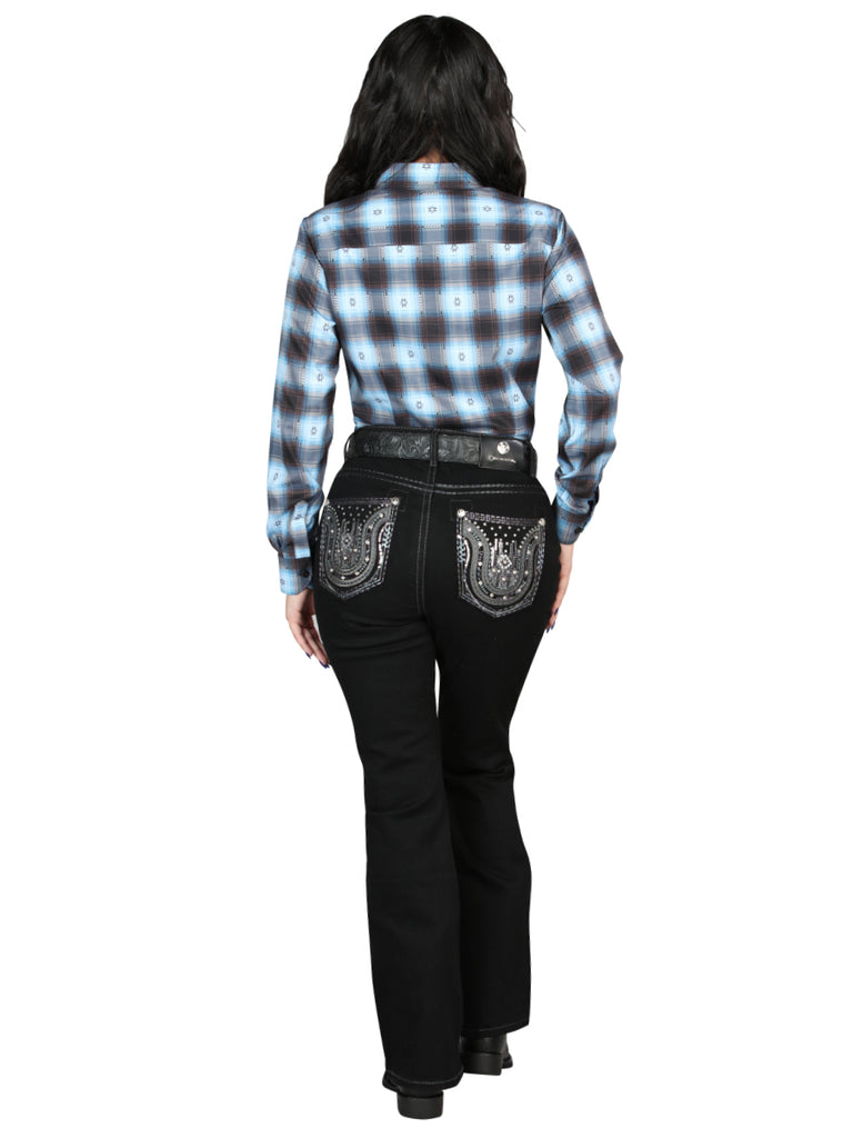 Pantalón de Mezclilla de Mujer Centenario Bootcut en Mezclilla Color Negro 45028