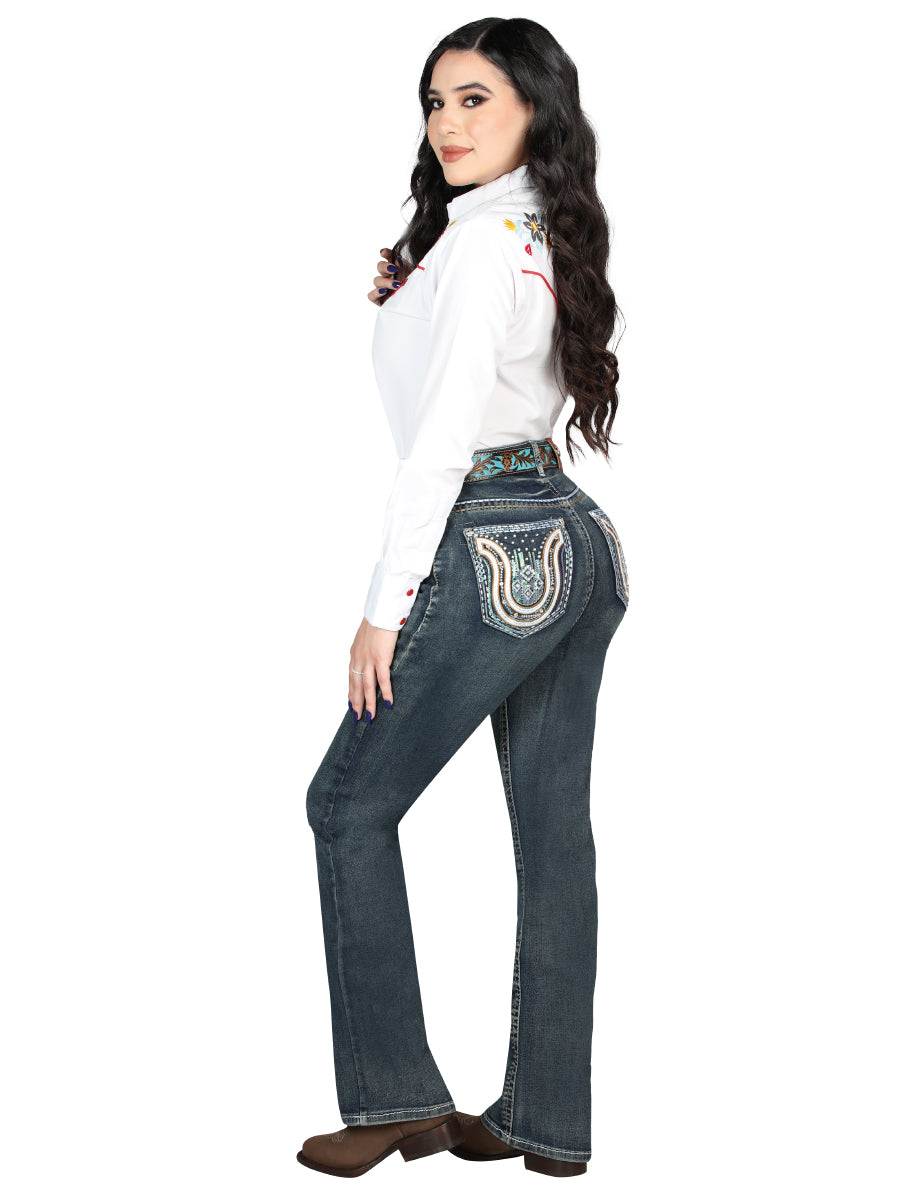 Pantalón de Mezclilla de Mujer Centenario Bootcut en Mezclilla Color Azul 45029
