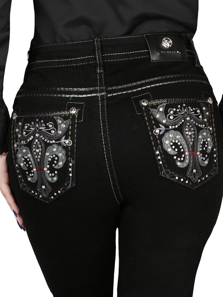 Pantalón de Mezclilla de Mujer Centenario Bootcut en Mezclilla Color Negro 45030