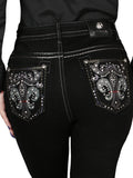 Pantalón de Mezclilla de Mujer Centenario Bootcut en Mezclilla Color Negro 45030