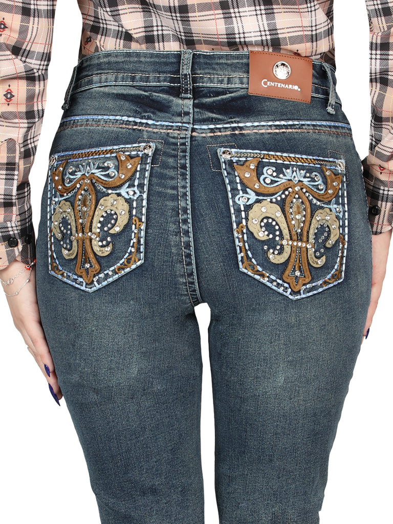 Pantalón de Mezclilla de Mujer Centenario Bootcut en Mezclilla Color Azul 45031