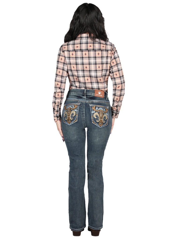 Pantalón de Mezclilla de Mujer Centenario Bootcut en Mezclilla Color Azul 45031