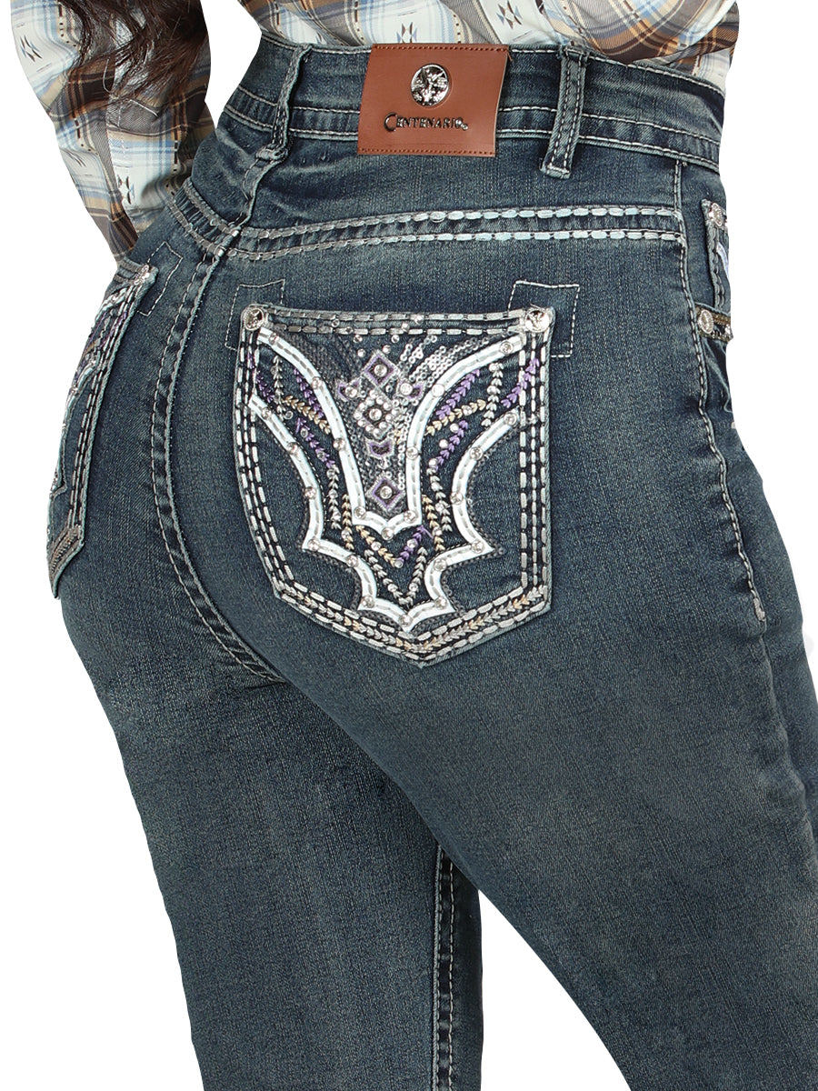 Pantalón de Mezclilla de Mujer Centenario Bootcut en Mezclilla Color Azul 45032