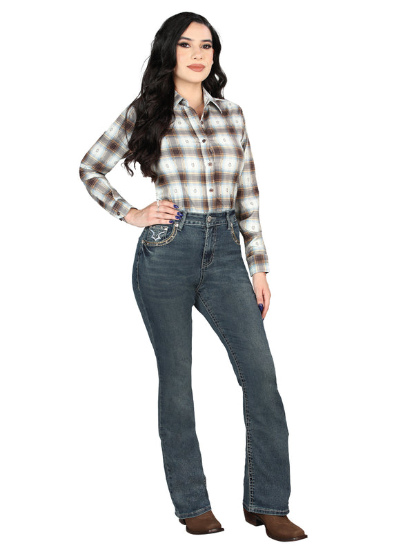 Pantalón de Mezclilla de Mujer Centenario Bootcut en Mezclilla Color Azul 45032