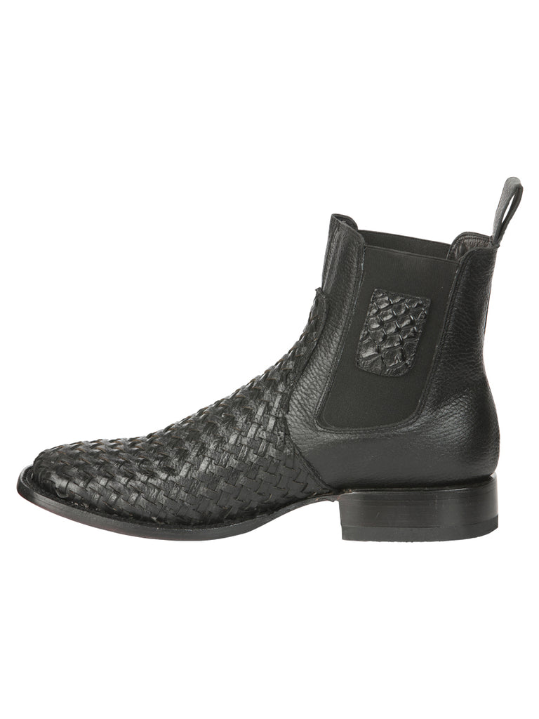 Botín Vaquero de Hombre El General Rodeo Tobillo en Tela Color Negro 45181