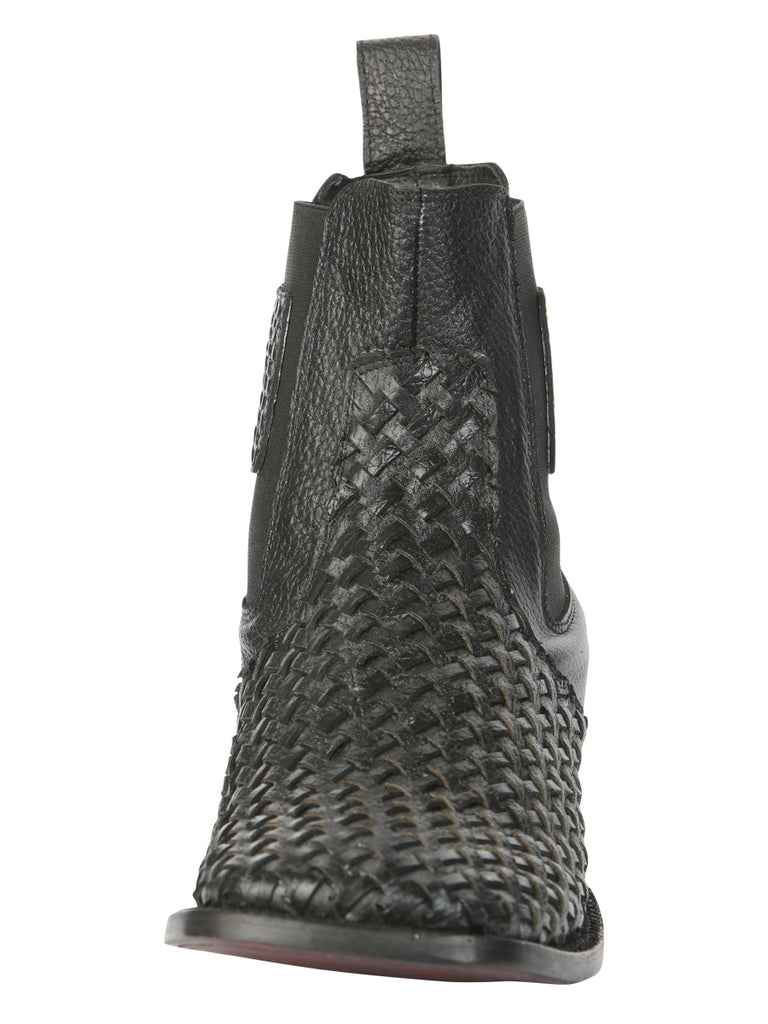 Botín Vaquero de Hombre El General Rodeo Tobillo en Tela Color Negro 45181