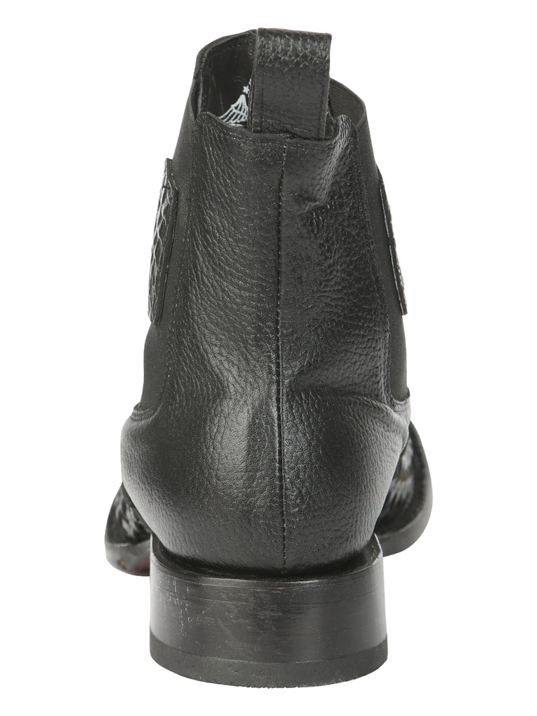 Botín Vaquero de Hombre El General Rodeo Tobillo en Tela Color Negro 45181