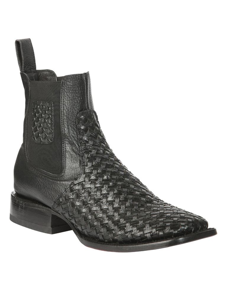Botín Vaquero de Hombre El General Rodeo Tobillo en Tela Color Negro 45181