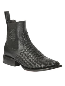 el General Caballero Rodeo Negro Petatillo Woven Tobillo Botas 45181