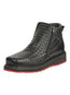 el General Caballero Negro Woven Tobillo Botas con Zipper 45183