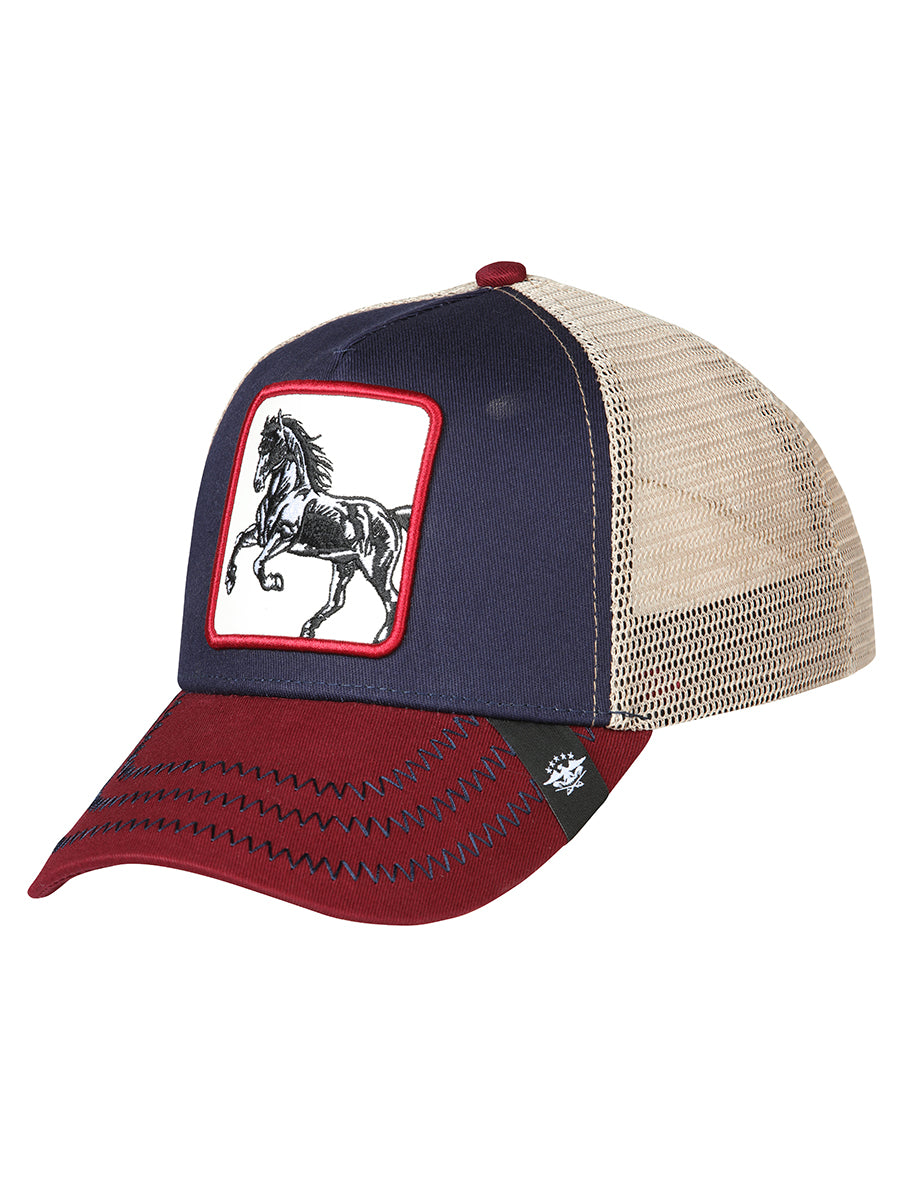 Sombrero Vaquero de Hombre El General en Tela Color Negro/Rojo/Blanco 45251