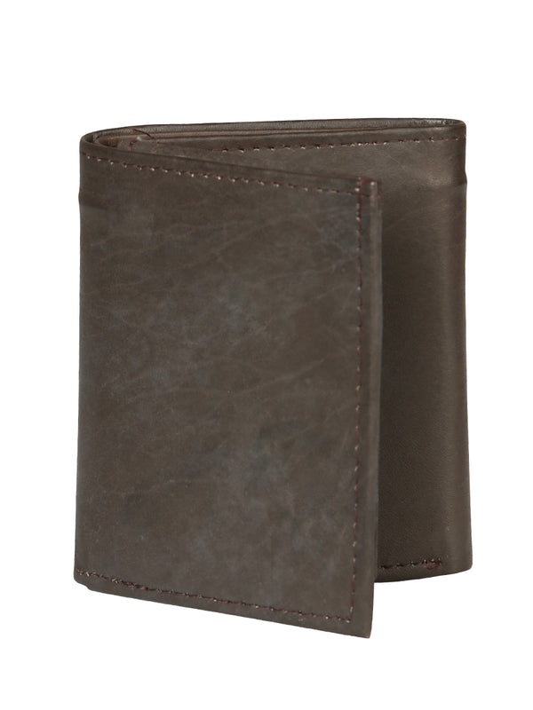 Cartera Borrego El General Tri-fold Piel Lisa Cafe Obscuro 45262