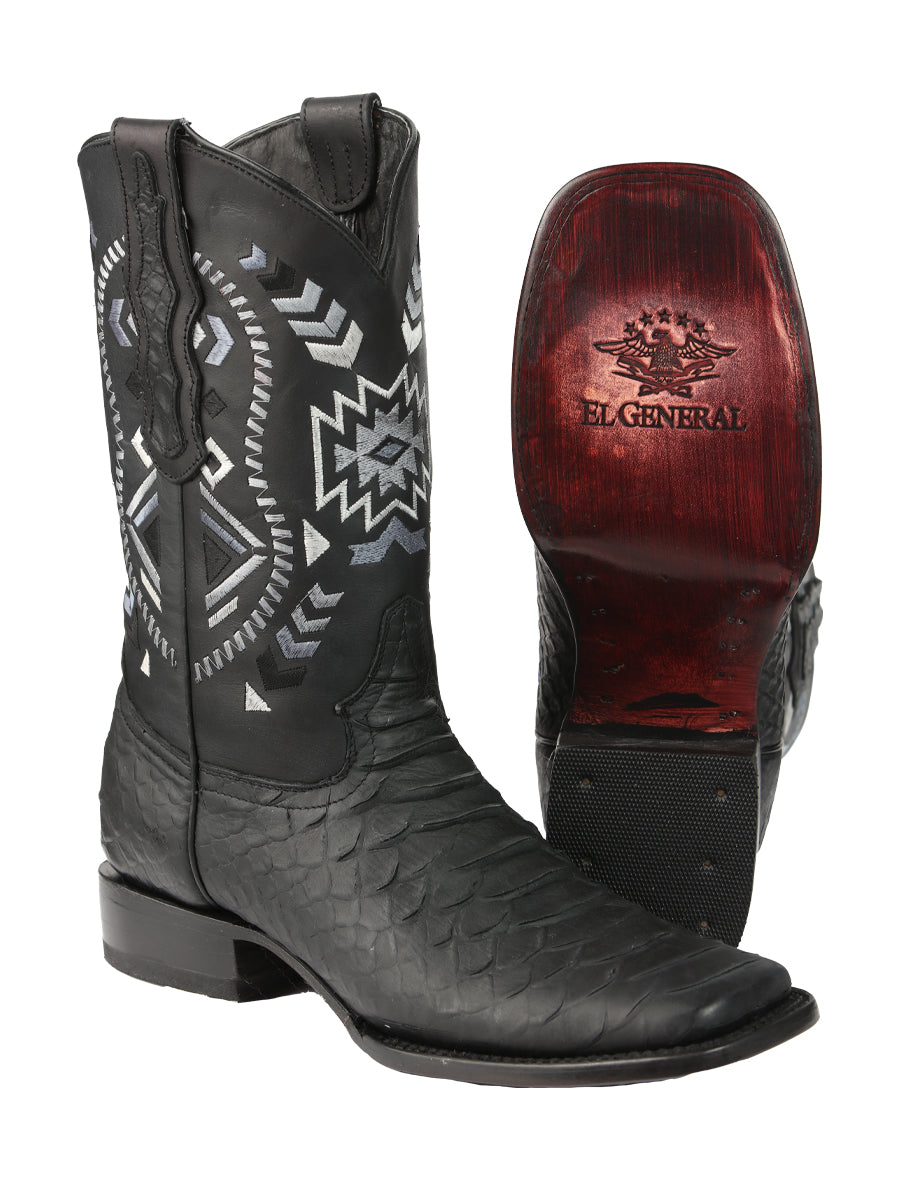Bota Vaquera de Hombre El General Rodeo en Piel Color Negro 45398