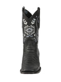 Bota Vaquera Rodeo Hombre El General Piel Bovino Grabado Pitón Negro - Modelo 45398