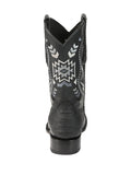 Bota Vaquera Rodeo Hombre El General Piel Bovino Grabado Pitón Negro - Modelo 45398