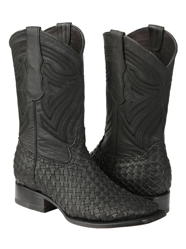 el General Caballero Piel Rodeo Botas Petatillo - Negro 45400