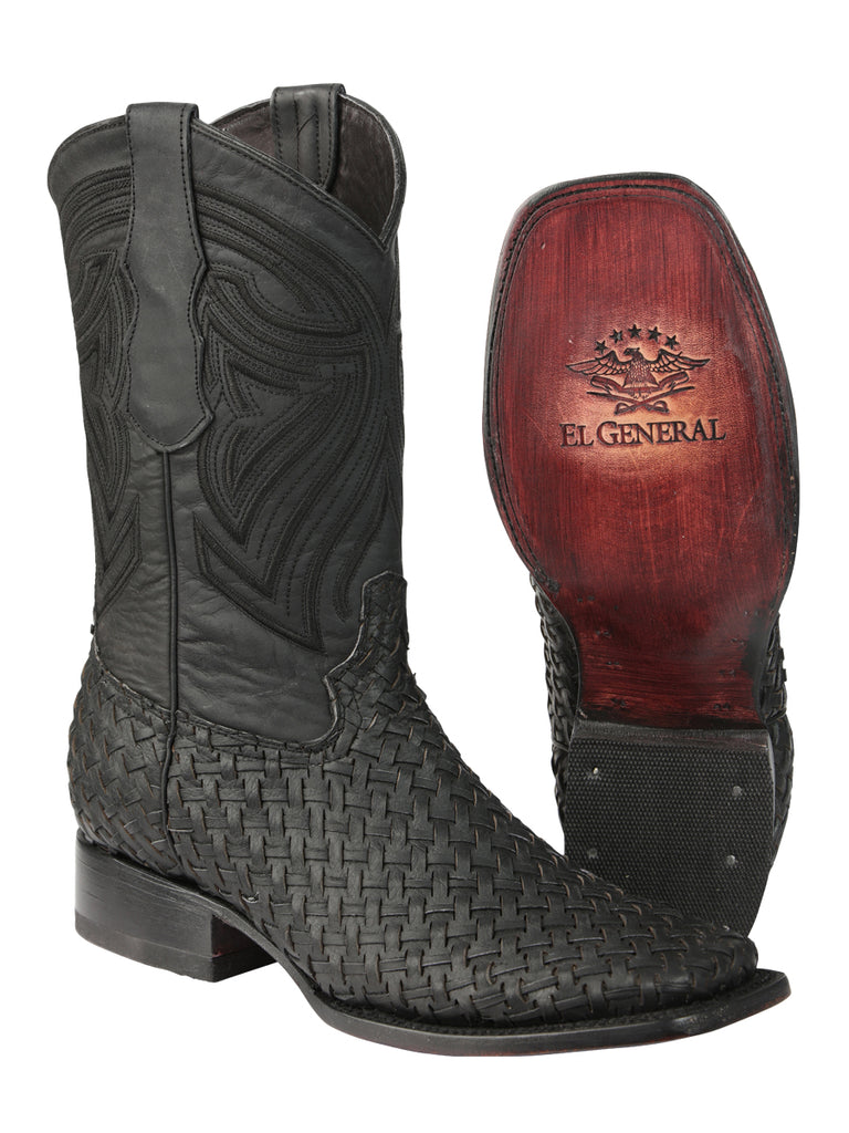 Bota Vaquera de Hombre El General Rodeo en Piel Color Negro 45400