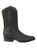 Bota Vaquera Rodeo Hombre El General Piel Bovino Petatillo Negro - Modelo 45400