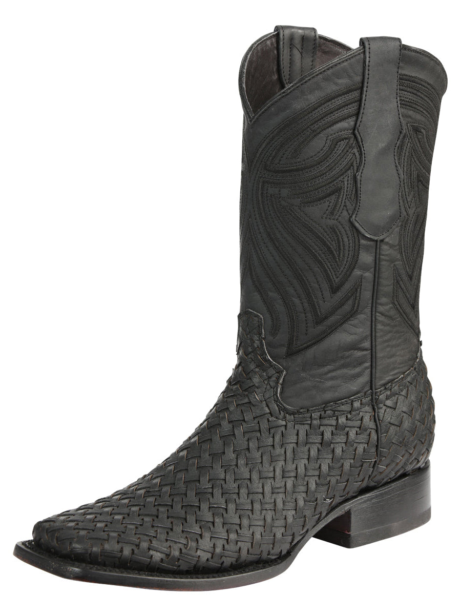Bota Vaquera Rodeo Hombre El General Piel Bovino Petatillo Negro - Modelo 45400